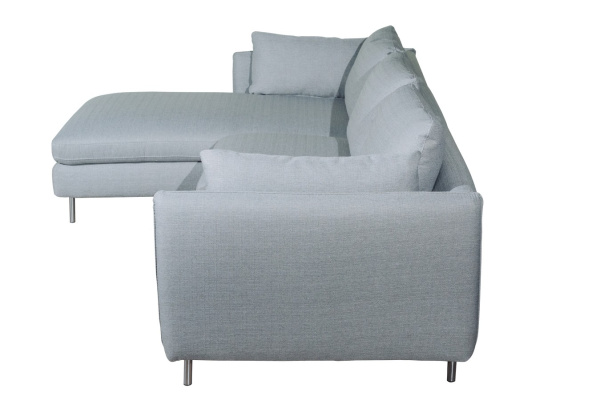 Угловой диван серый Vento Fabric