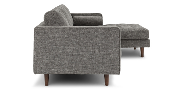 Угловой диван темно-серый Scott Cuba Iron