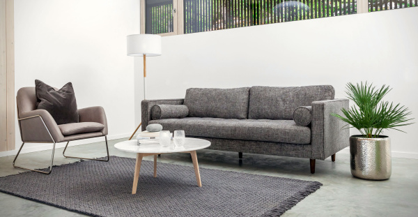 Трехместный диван серый Scott Cuba Iron