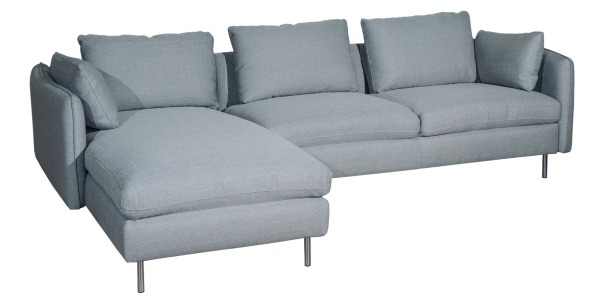 Угловой диван серый Vento Fabric