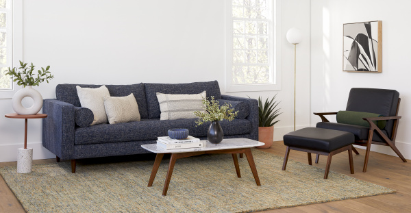 Трехместный диван темно-синий Scott Cuba Navy