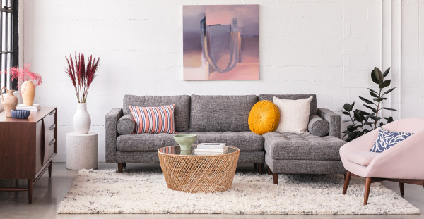 Угловой диван темно-серый Scott Cuba Iron